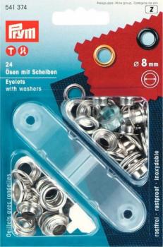 Prym Ösen und Scheiben Ø 8 mm silberfarbig 541374